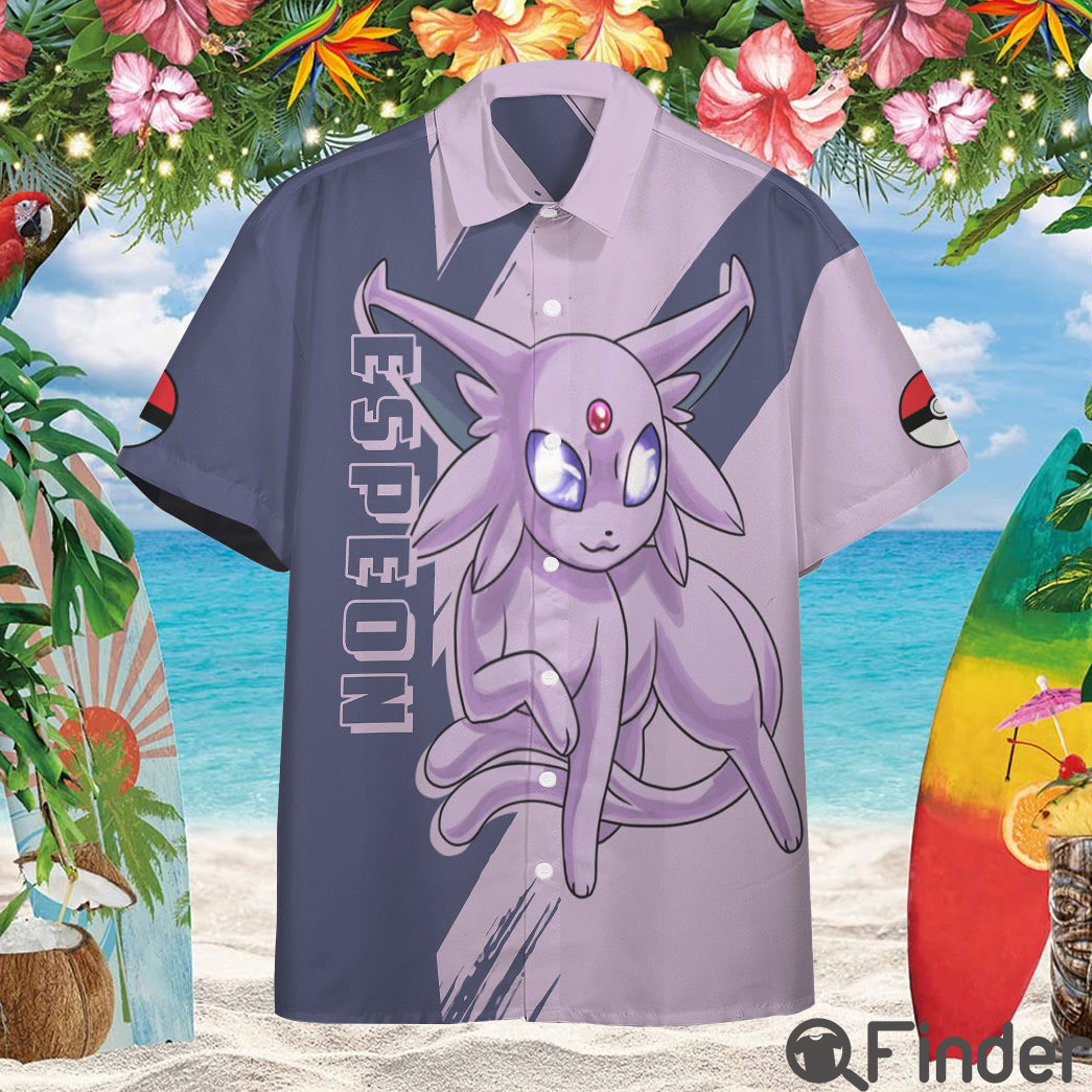 Pokemon Eevee Evolution Psychic Type Espeon Custom Hawaii Button Shirt Pokemon Eevee Evolution Psychic Type Espeon Custom Hawaii Button Shirt