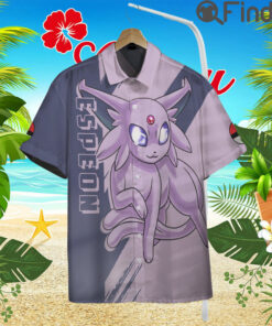 Pokemon Eevee Evolution Psychic Type Espeon Custom Hawaii Button T Shirts