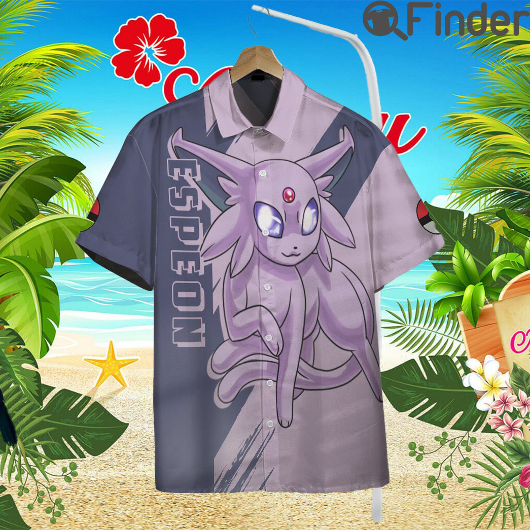 Pokemon Eevee Evolution Psychic Type Espeon Custom Hawaii Button T Shirts Pokemon Eevee Evolution Psychic Type Espeon Custom Hawaii Button T Shirts