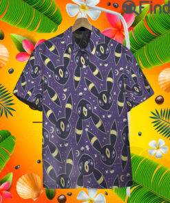 Pokemon Eevee Evolution Type Dark Umbreon Custom Hawaii Button T Shirt