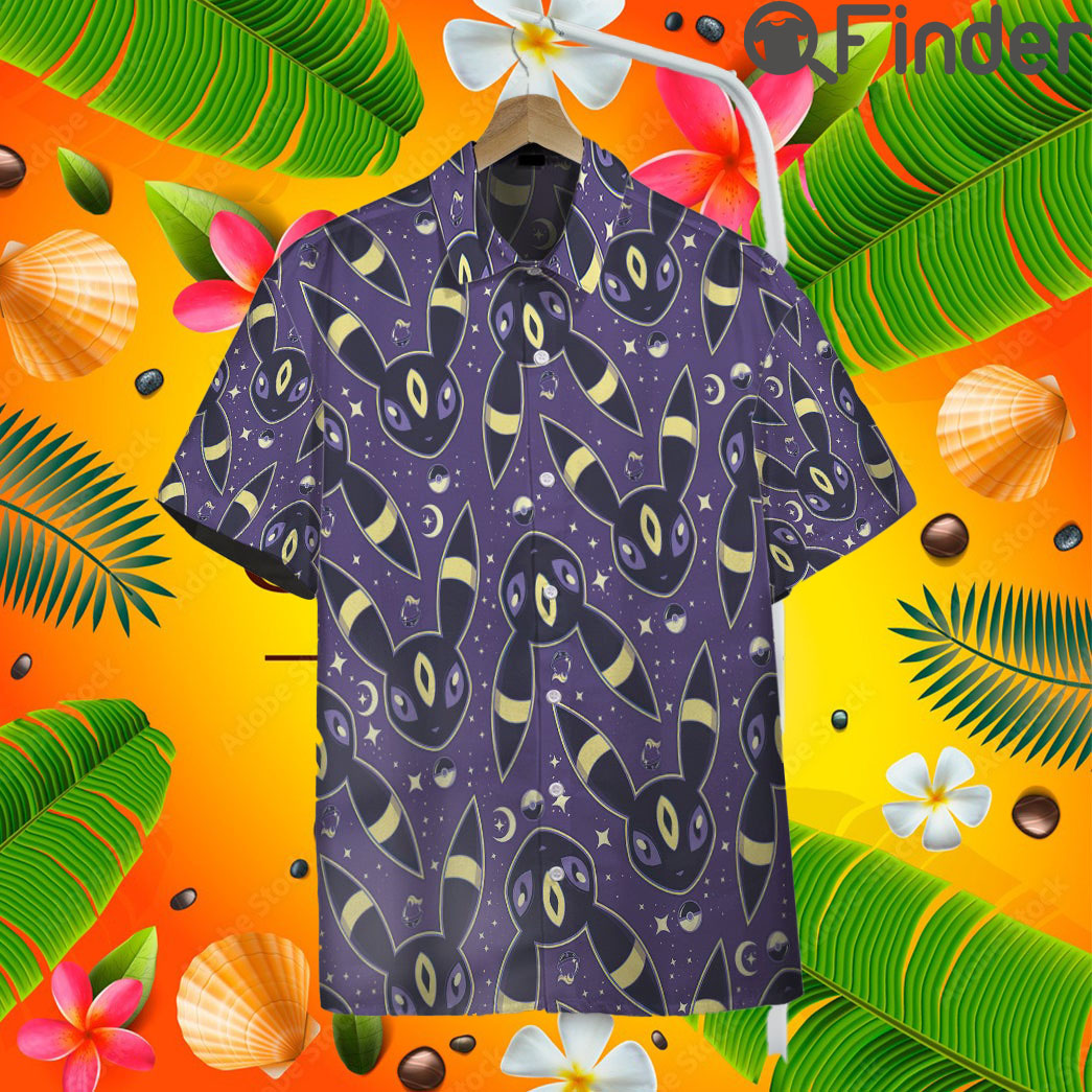 Pokemon Eevee Evolution Type Dark Umbreon Custom Hawaii Button T Shirt Pokemon Eevee Evolution Type Dark Umbreon Custom Hawaii Button T Shirt