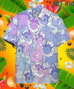 Pokemon Eevee Evolution Water Type Shiny Vaporeon Custom Hawaii Button T Shirt