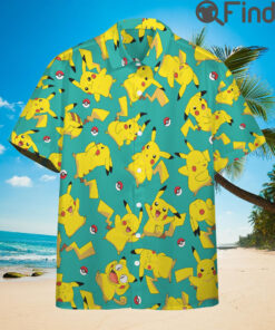 Pokemon Electric Type Pikachu Custom Hawaii Button Shirts
