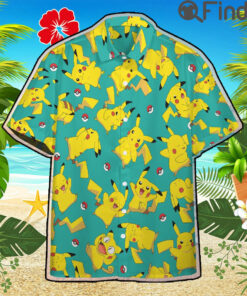 Pokemon Electric Type Pikachu Custom Hawaii Button T Shirts