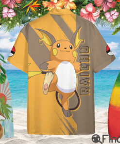 Pokemon Electric Type Raichu Custom Hawaii Button Shirt