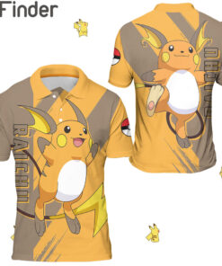 Pokemon Electric Type Raichu Custom Polo Shirts