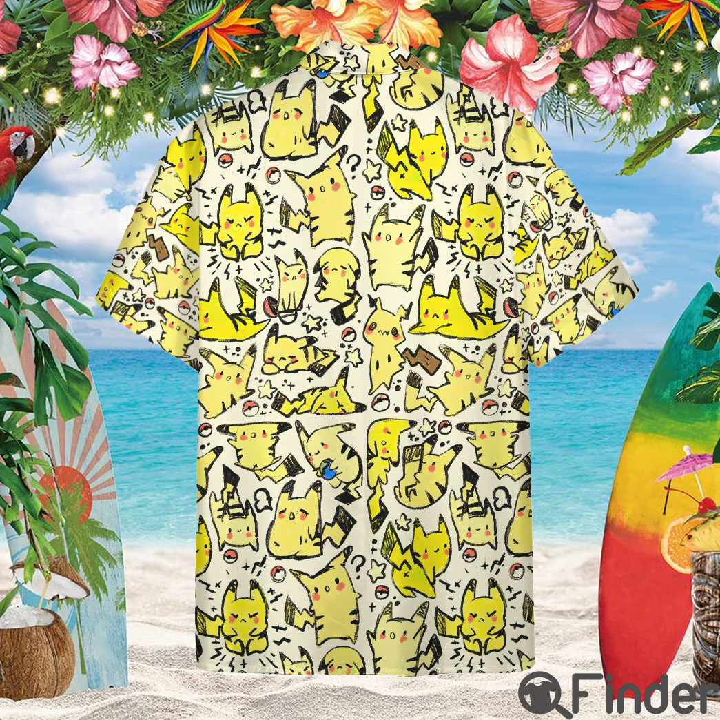 Pokemon Electric Type Shiny Pikachu Custom Hawaii Button Shirt Pokemon Electric Type Shiny Pikachu Custom Hawaii Button Shirt