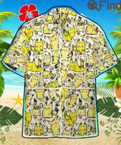 Pokemon Electric Type Shiny Pikachu Custom Hawaii Button T Shirts