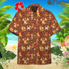 Pokemon Fire Type Custom Hawaii Button T Shirts