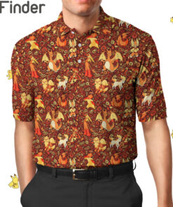 Pokemon Fire Type Custom Polo T Shirt