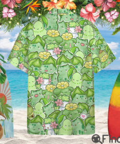 Pokemon Grass Type Custom Hawaii Button Shirt