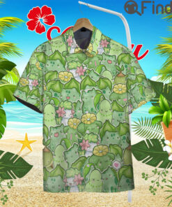 Pokemon Grass Type Custom Hawaii Button T Shirts