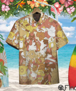 Pokemon Ground Type Custom Hawaii Button Shirt