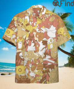 Pokemon Ground Type Custom Hawaii Button Shirts