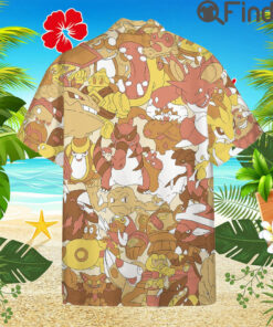 Pokemon Ground Type Custom Hawaii Button T Shirts