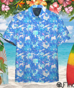 Pokemon Ice Type Custom Hawaii Button Shirt