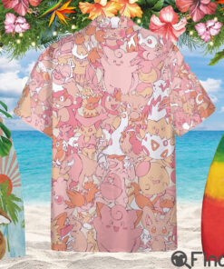 Pokemon Normal Type Custom Hawaii Button Shirt