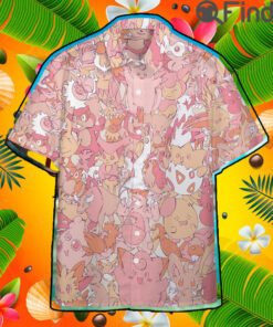 Pokemon Normal Type Custom Hawaii Button T Shirt
