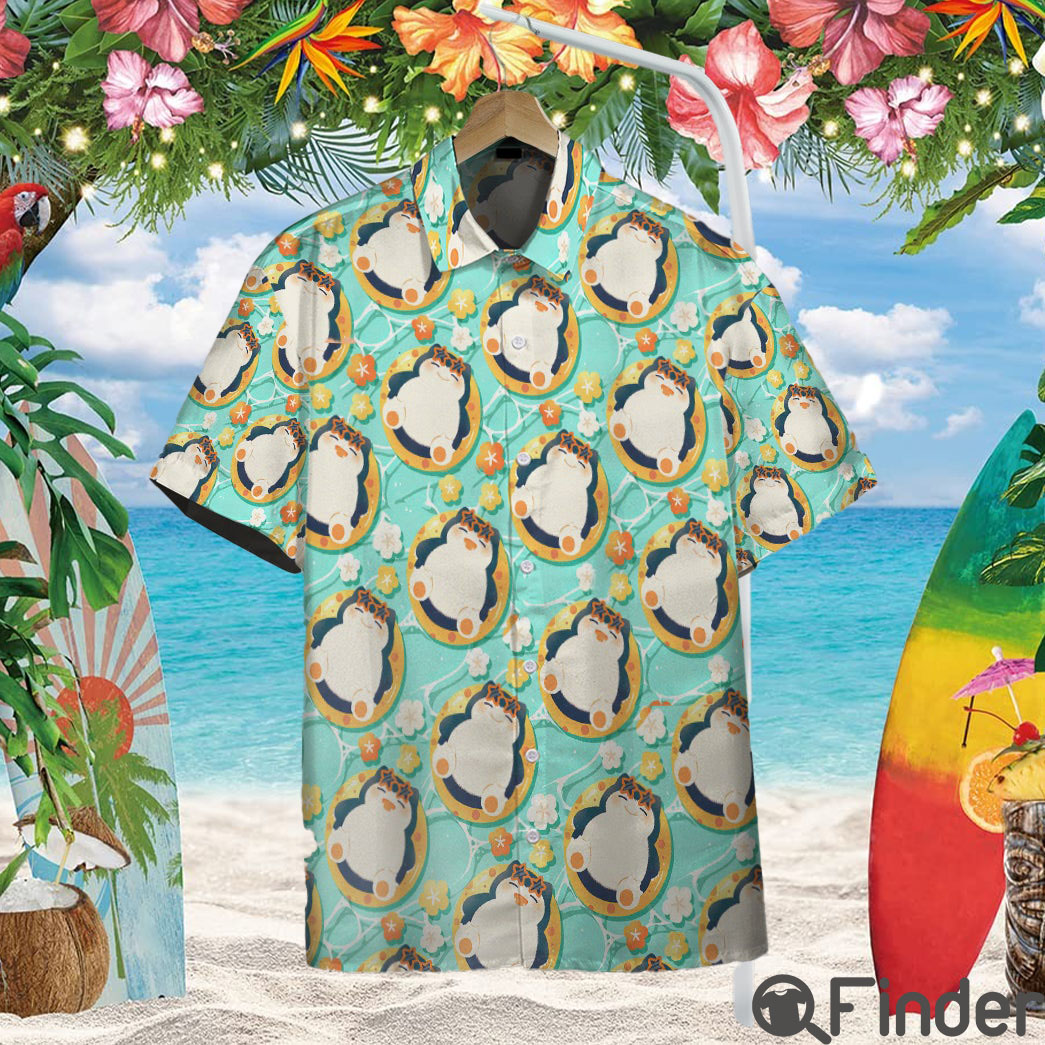 Pokemon Normal Type Cute Snorlax Custom Hawaii Button Shirt Pokemon Normal Type Cute Snorlax Custom Hawaii Button Shirt