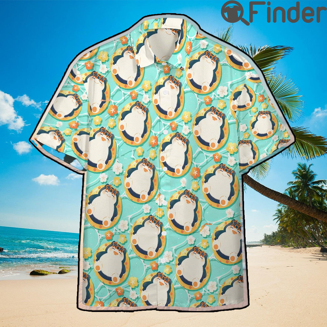 Pokemon Normal Type Cute Snorlax Custom Hawaii Button Shirts Pokemon Normal Type Cute Snorlax Custom Hawaii Button Shirts