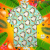 Pokemon Normal Type Cute Snorlax Custom Hawaii Button T Shirt