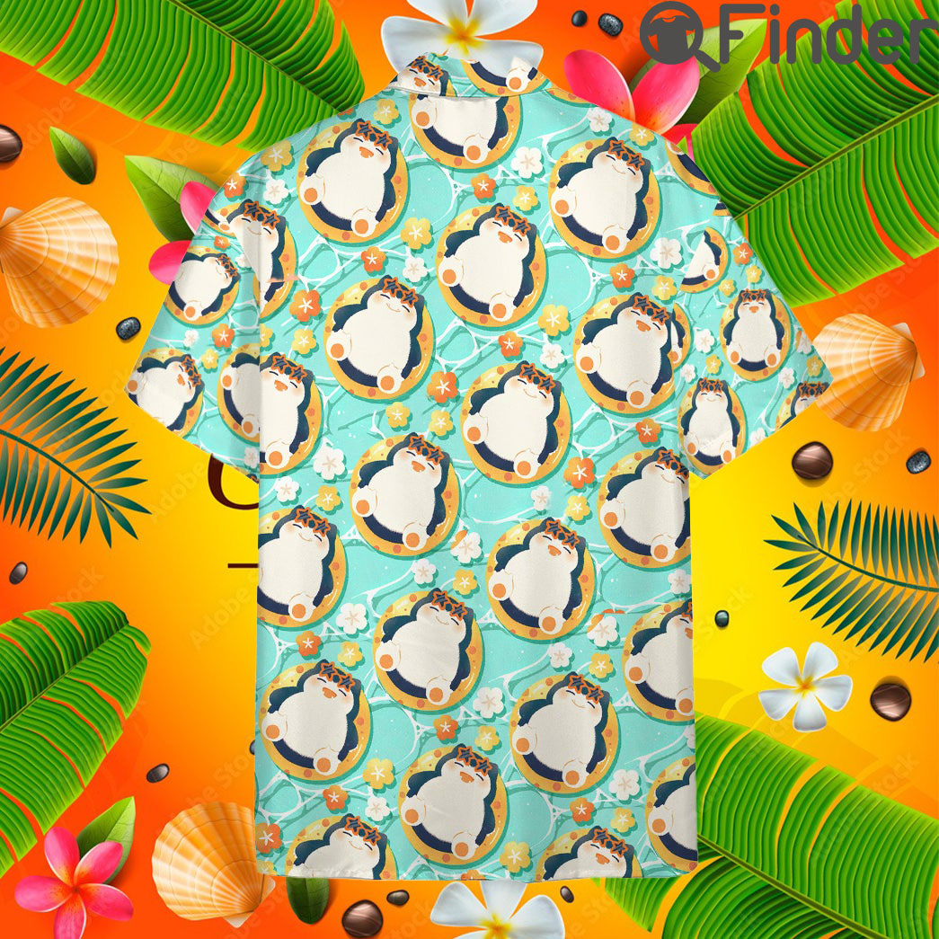 Pokemon Normal Type Cute Snorlax Custom Hawaii Button T Shirt Pokemon Normal Type Cute Snorlax Custom Hawaii Button T Shirt