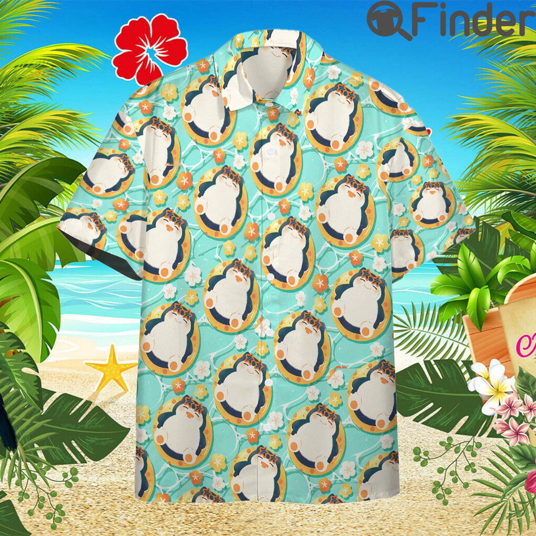 Pokemon Normal Type Cute Snorlax Custom Hawaii Button T Shirts Pokemon Normal Type Cute Snorlax Custom Hawaii Button T Shirts