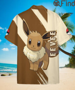 Pokemon Normal Type Eevee Custom Hawaii Button Shirts
