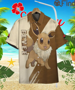Pokemon Normal Type Eevee Custom Hawaii Button T Shirts