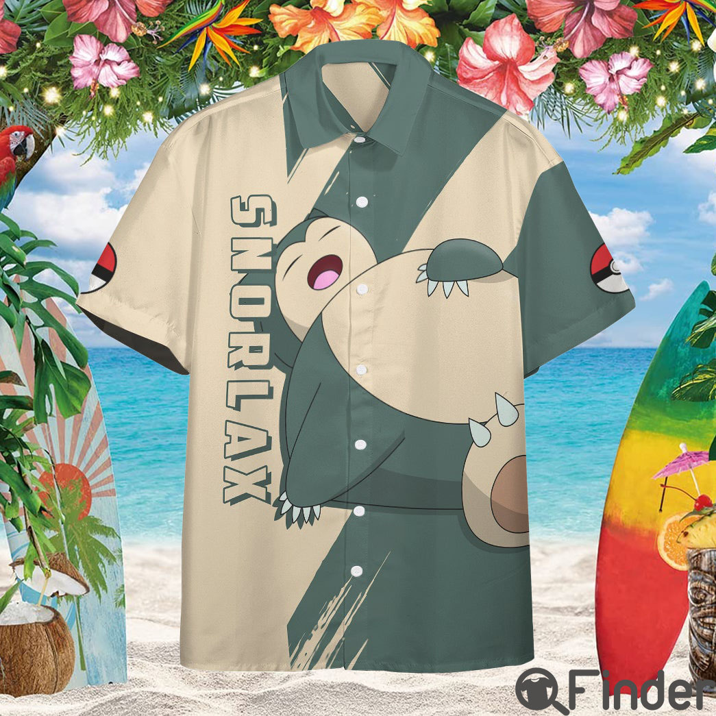 Pokemon Normal Type Snorlax Custom Hawaii Button Shirt Pokemon Normal Type Snorlax Custom Hawaii Button Shirt