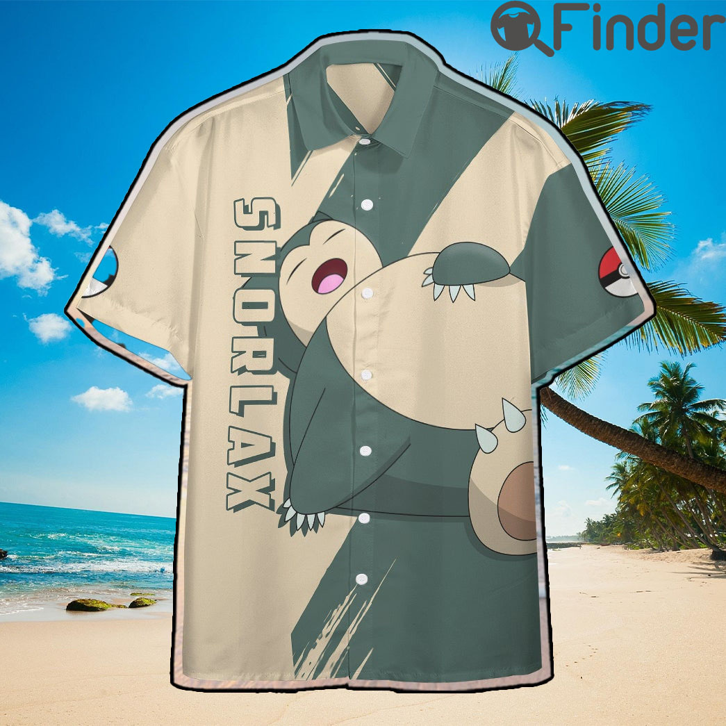 Pokemon Normal Type Snorlax Custom Hawaii Button Shirts Pokemon Normal Type Snorlax Custom Hawaii Button Shirts