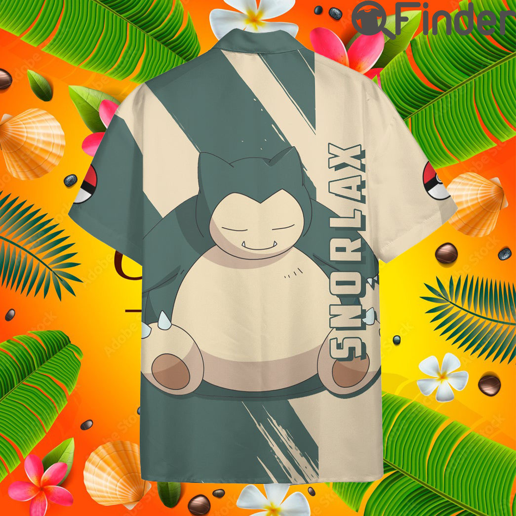Pokemon Normal Type Snorlax Custom Hawaii Button T Shirt Pokemon Normal Type Snorlax Custom Hawaii Button T Shirt