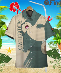 Pokemon Normal Type Snorlax Custom Hawaii Button T Shirts