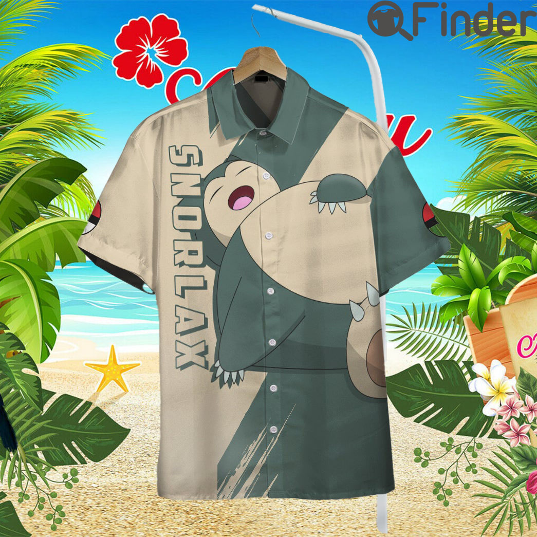 Pokemon Normal Type Snorlax Custom Hawaii Button T Shirts Pokemon Normal Type Snorlax Custom Hawaii Button T Shirts
