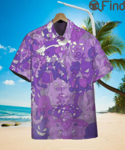 Pokemon Poison Type Custom Hawaii Button Shirts