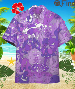 Pokemon Poison Type Custom Hawaii Button T Shirts