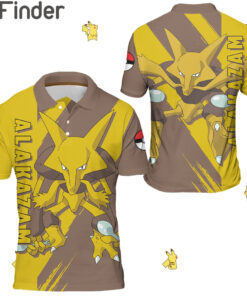 Pokemon Psychic Type Alakazam Custom Polo Shirts