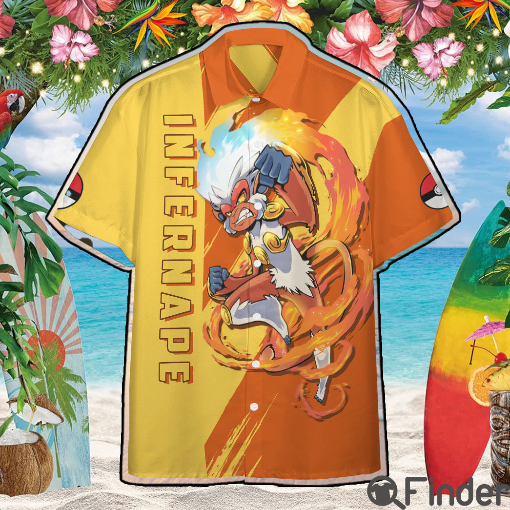 Pokemon Starter Duo Type Fire Fighting Custom Hawaii Button Shirt Pokemon Starter Duo Type Fire Fighting Custom Hawaii Button Shirt