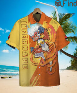 Pokemon Starter Duo Type Fire Fighting Custom Hawaii Button Shirts