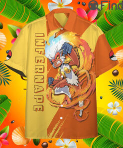 Pokemon Starter Duo Type Fire Fighting Custom Hawaii Button T Shirt