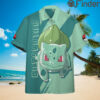 Pokemon Starter Duo Type Grass Poison Bulbasaur Custom Hawaii Button Shirts