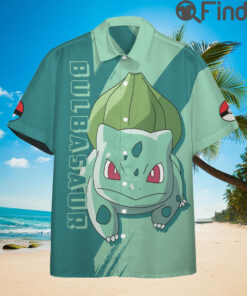 Pokemon Starter Duo Type Grass Poison Bulbasaur Custom Hawaii Button Shirts