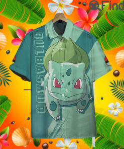 Pokemon Starter Duo Type Grass Poison Bulbasaur Custom Hawaii Button T Shirt