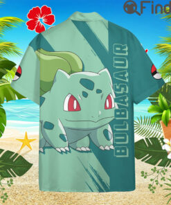 Pokemon Starter Duo Type Grass Poison Bulbasaur Custom Hawaii Button T Shirts