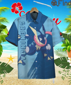 Pokemon Starter Duo Type Water Dark Custom Hawaii Button T Shirts