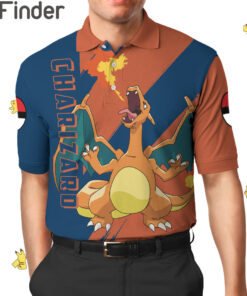 Pokemon Starter Fire Type Charizard Custom Polo T Shirt
