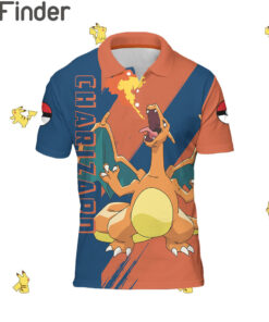 Pokemon Starter Fire Type Charizard Custom Polo T Shirts