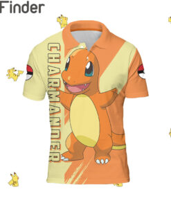 Pokemon Starter Fire Type Charmander Custom Polo Shirt