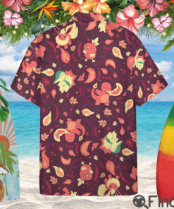 Pokemon Starter Fire Type Custom Hawaii Button Shirt