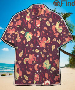 Pokemon Starter Fire Type Custom Hawaii Button Shirts